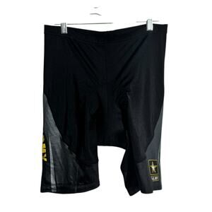 Primal Cycling Shorts Men Black Army Logo Padded Sport Activewear